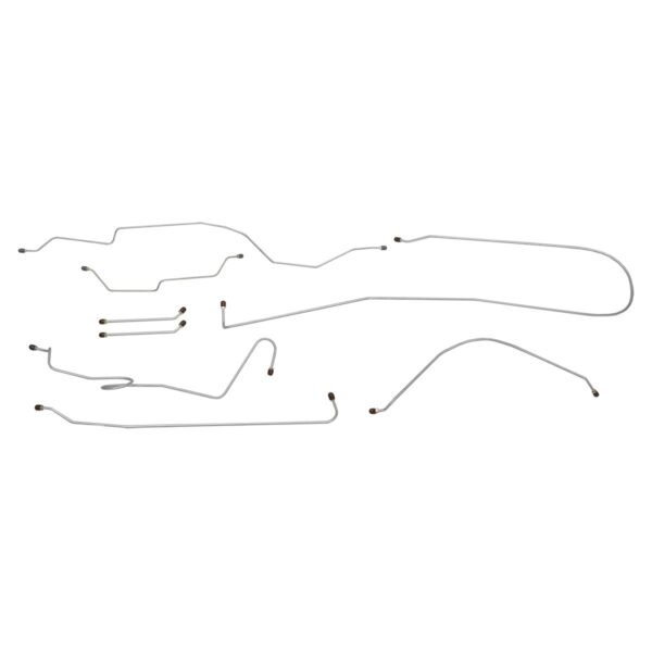 '66 Manual Drum Brake Line Kit - 8 Piece Stainless Steel, 1/2 Ton 2WD Shortbed