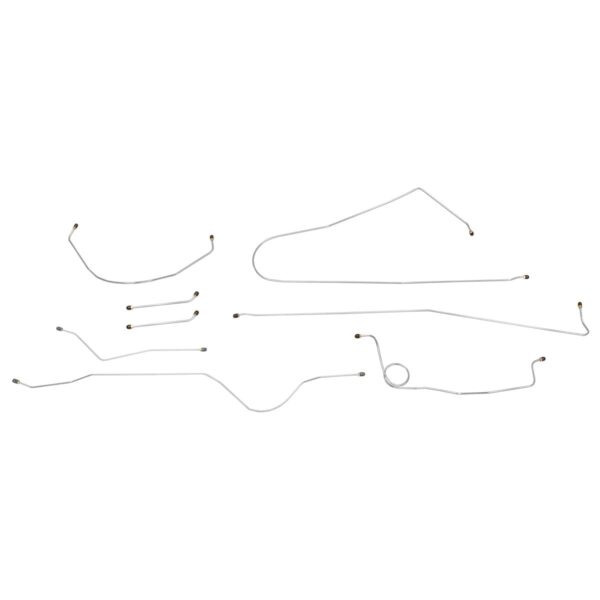 '60-'62 Manual Drum Brake Line Kit - 8 Piece OE Steel, 1/2 Ton Longbed