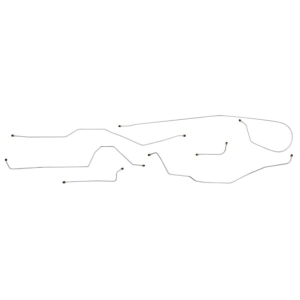 '58-'59 Manual Drum Brake Line Kit - 6 Piece Stainless Steel, Standard Cab Longbed