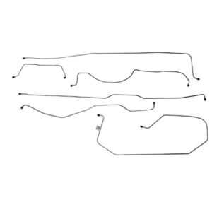 '56 Manual Drum Brake Line Kit - 6 Piece OE Steel, Standard Cab Shortbed