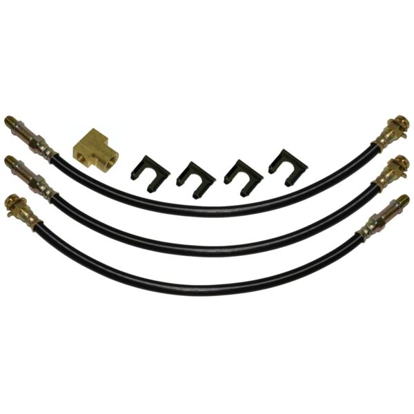 '57-'59 Front Drum/Rear Drum Brakes 3 Hose Kit - 8 Piece, 1/2 Ton 3100