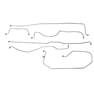 '56 Manual Drum Brake Line Kit - 6 Piece Stainless Steel, 3/4 Ton Standard Cab Longbed