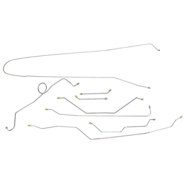 '65 Manual Drum Brake Line Kit - 8 Piece Stainless Steel, 1/2 Ton 2WD Standard Cab Longbed