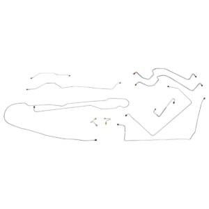 '70 Manual Drum Brake Line Kit - 10 Piece OE Steel, 1/2 Ton 4WD Longbed