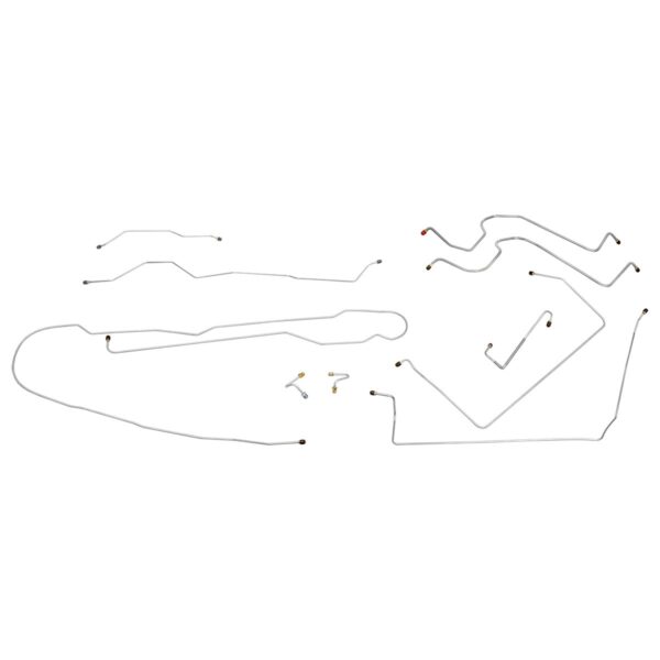 '70 Manual Drum Brake Line Kit - 10 Piece Stainless Steel, 1/2 Ton 4WD Longbed