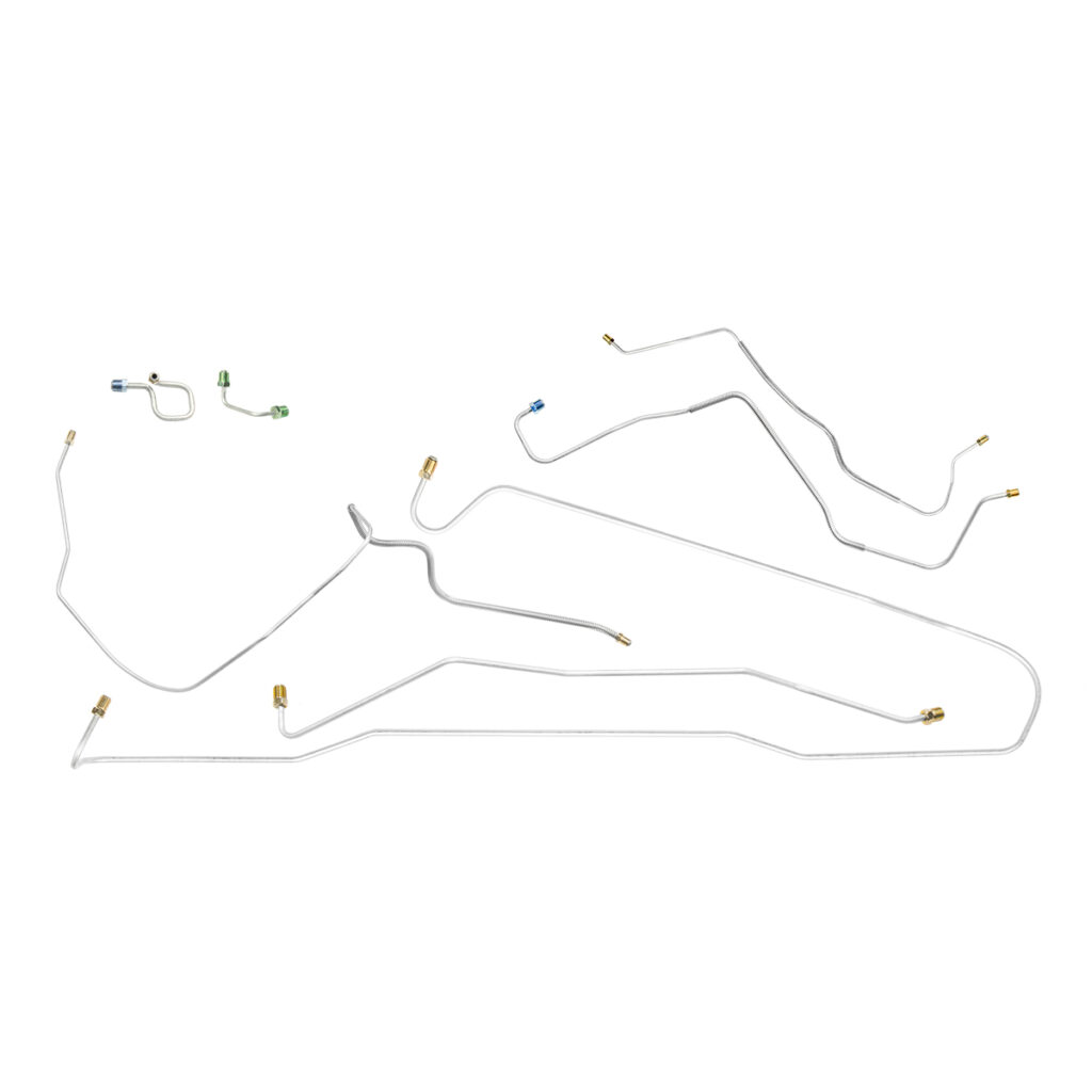 ’71’72 Front Power Disc Brake Line Kit 7 Piece Stainless Steel, 1/2