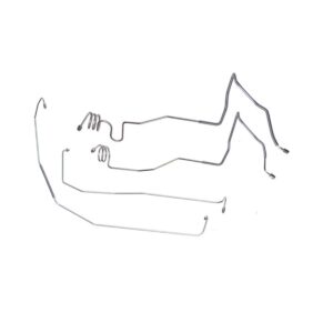 '73-'80 Front Power Disc Brake Line Kit - 4 Piece OE Steel, 1/2 Ton 4WD