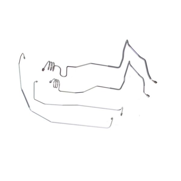'73-'80 Front Power Disc Brake Line Kit - 4 Piece OE Steel, 1/2 Ton 4WD