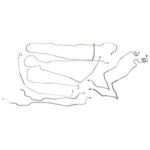 '73-'80 Power Disc Brake Line Kit - 8 Piece Stainless Steel, 1/2 Ton 4WD Standard Cab Longbed
