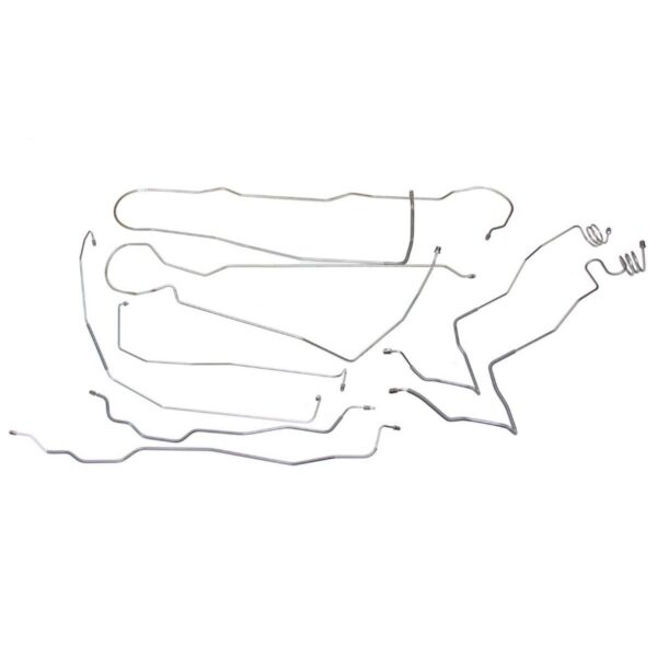 '73-'80 Power Disc Brake Line Kit - 8 Piece Stainless Steel, 1/2 Ton 4WD Standard Cab Longbed